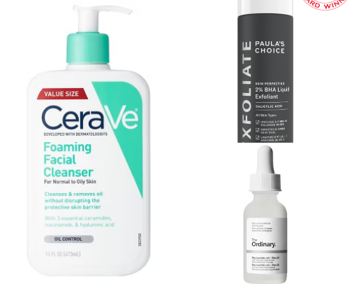 skincare for acne cover photo collage