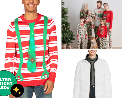 Walmart Christmas Gowns and Sweaters cover photo collage