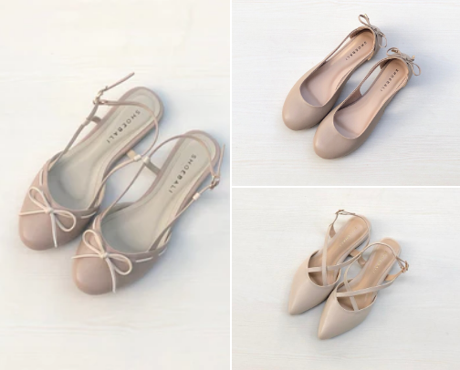 Simple & Elegant Flat Shoes Collection: neutral color edition cover photo collage