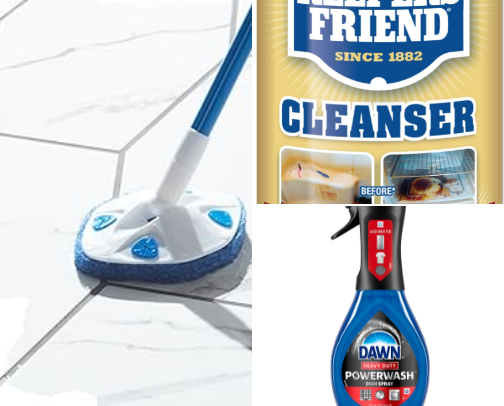 Household cleaning items/ products cover photo collage