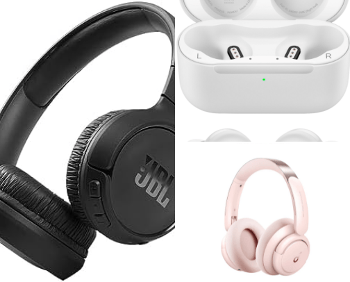 Headphones because music is life cover photo collage
