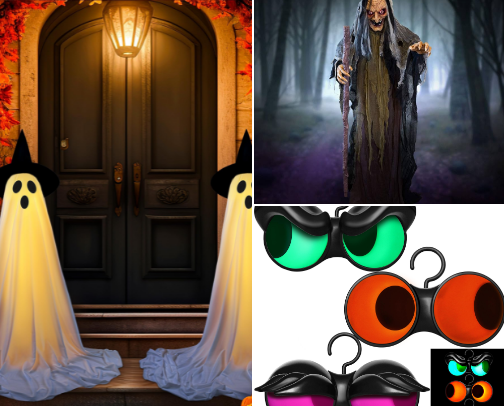 Spooktacular Halloween decorations & costumes. cover photo collage