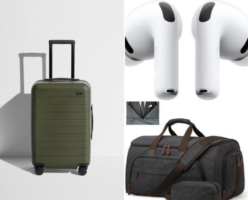 My Husband’s Go To Work Travel Items!! These are the items he takes on every single work trip. Plus these items typically make them on our personal trips too! cover photo collage