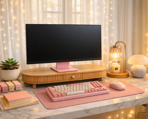 Ambient, Aesthetic and Cozy Home Office cover photo collage