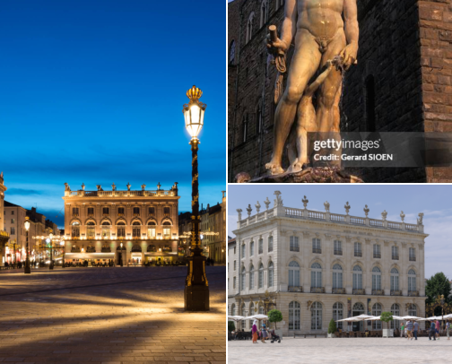 Nancy, France: Golden Squares, Art, Stays cover photo collage