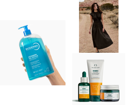 Beauty and shopping cover photo collage