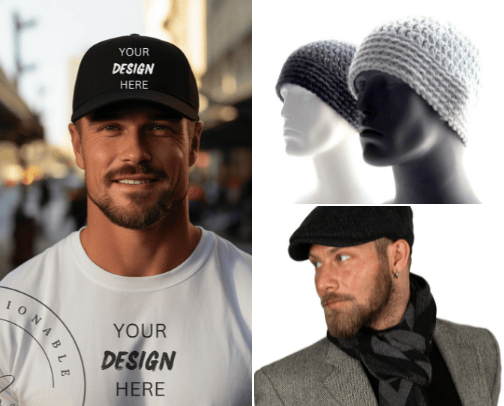 Hats & Caps for Men's cover photo collage