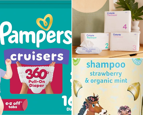 Baby toiletries cover photo collage