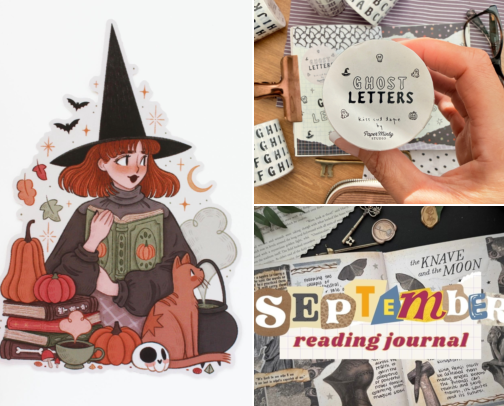 September Reading Journal Supplies cover photo collage