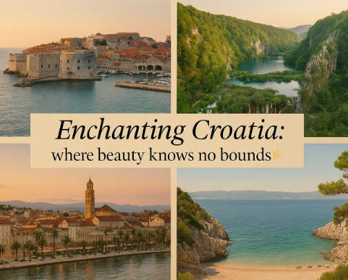 Enchanting Croatia: where beauty knows no bounds🌅🌺✨ cover photo collage
