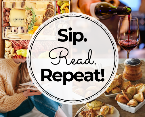 Read, Sip, Repeat: Book Club Essentials cover photo collage
