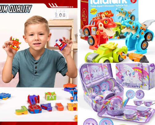 Toys for kids under 5 cover photo collage