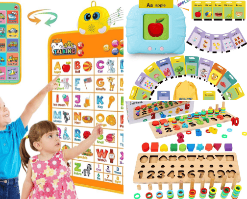 Kids learning tools cover photo collage