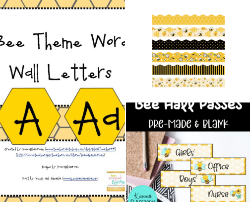 Bee Classroom Theme cover photo collage