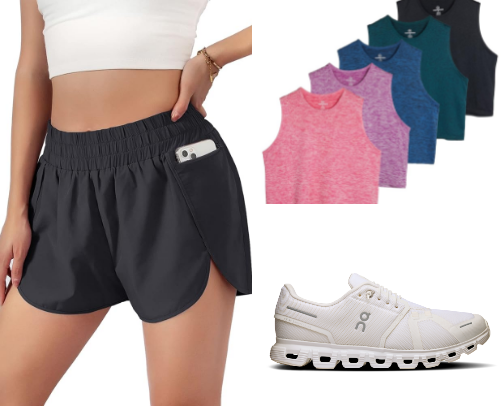 Day to day mom active wear! Do I workout yes but not everyday! Lol cover photo collage