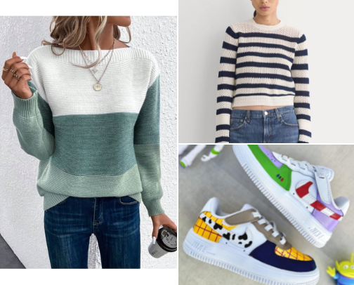 Coastal Cool: Chambray Blue Short-Sleeve Sweater & Navy Wide-Leg Resort Pants cover photo collage