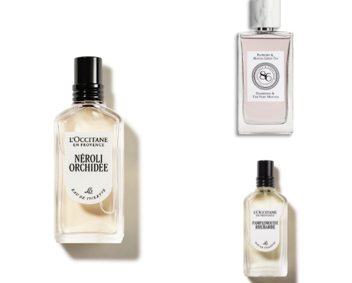 Best fragrances, face and body care for female. cover photo collage