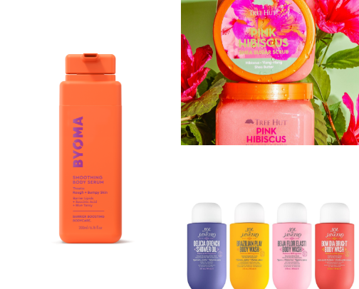 Summer body skincare cover photo collage