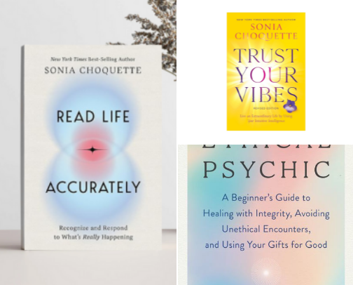 Intuition: unlocked! Books for intuitive and psychic development cover photo collage