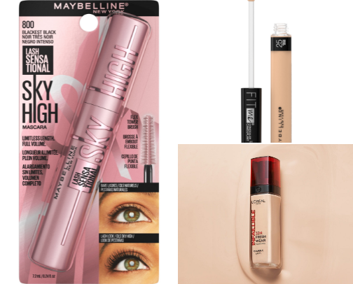 Drugstore makeup / affordable makeup cover photo collage
