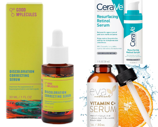 Every day skincare products cover photo collage