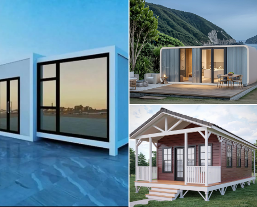 Ready-to-assemble prefab tiny houses cover photo collage