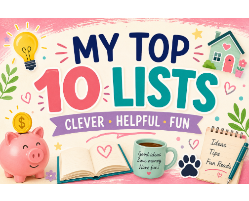 🔟 My Top 10 Lists: Clever Ideas, Helpful Tips & Fun Reads cover photo collage