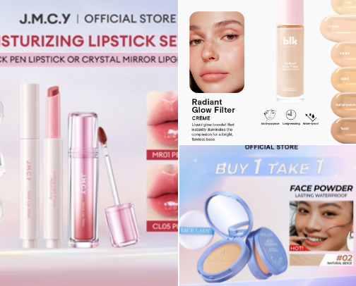 My everyday go to makeup products as a student cover photo collage