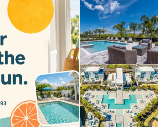 Vacation Rentals in Orlando , FL w/ POOLS 😍🩷 cover photo collage