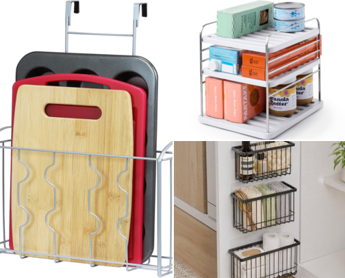 Over the Cabinet Door Organizers That Actually Stay Put cover photo collage
