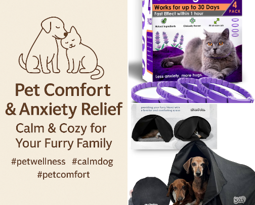 🐾 Pet Comfort & Anxiety Relief: Calm & Cozy for Your Furry Family cover photo collage