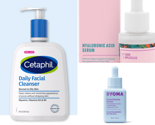 Tried and true affordable skincare. cover photo collage