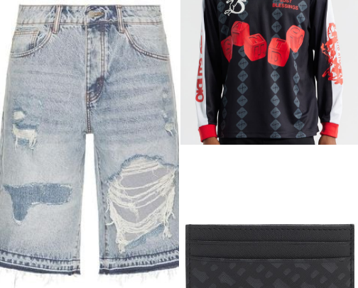 Embroidered Denim outfit edit cover photo collage