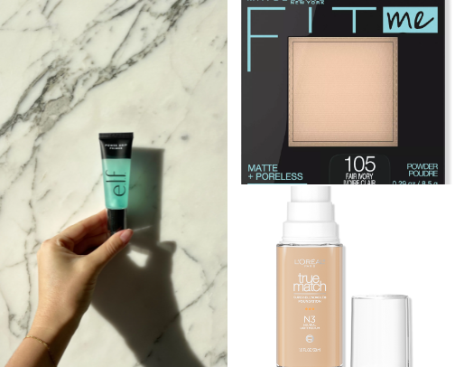 drugstore makeup cover photo collage