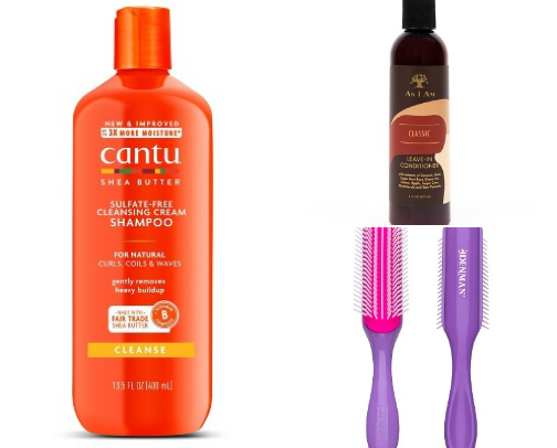 Hair care and styling products for loose curls/waves. cover photo collage