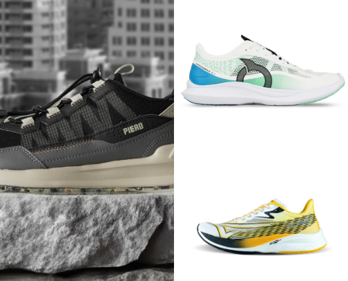 Running becomes easier with super comfortable sports shoes. cover photo collage