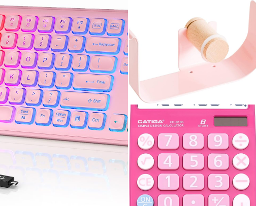 Aesthetically Pleasing Pink Office 💗 cover photo collage