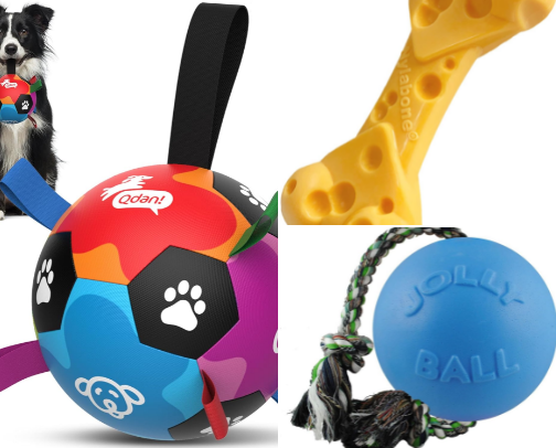 Gracie's and Roxie's Favorite Dog Toys cover photo collage