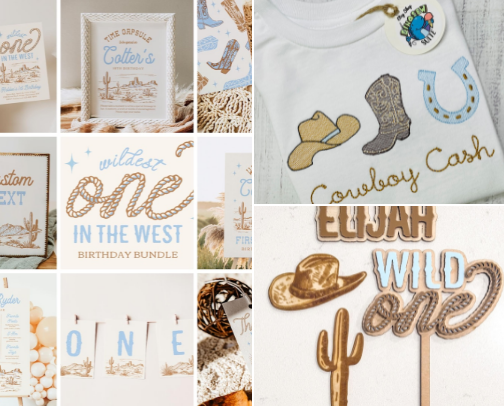 Wildest ONE in the West Birthday cover photo collage