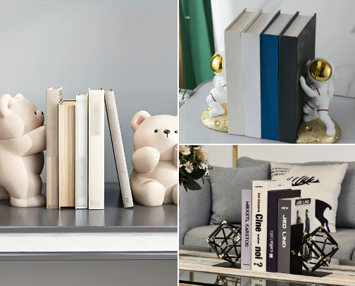 Chic Bookends to Upgrade Your Shelf cover photo collage