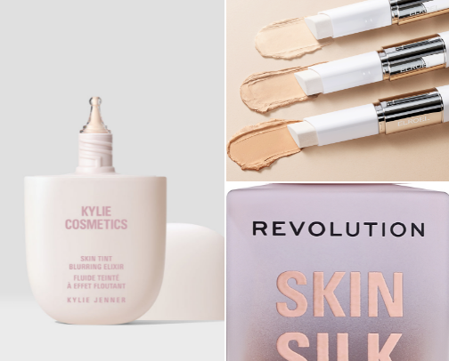 Skin tints and foundations cover photo collage