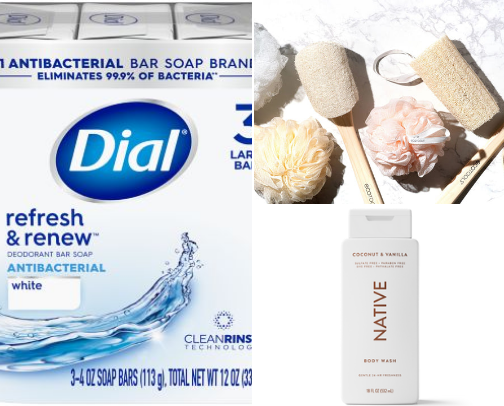 body care as a budget girlie who loves to feel clean & smell good💞🐆✨ cover photo collage