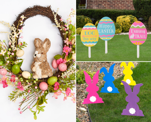 easter decor products🐰✨🌸💛 cover photo collage