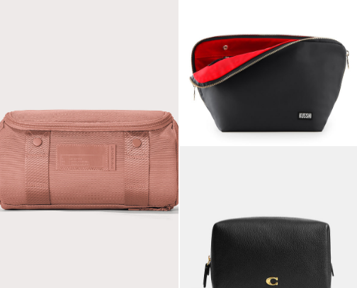 Travel toiletry & makeup bags cover photo collage