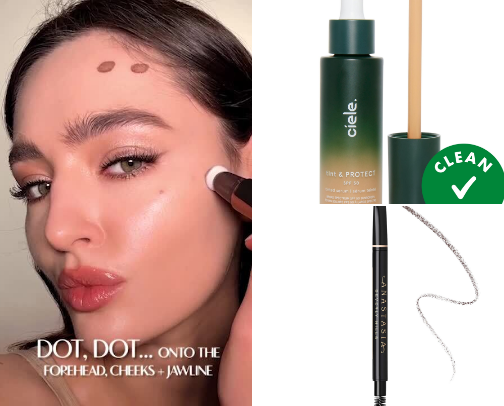 Natural face make-up cover photo collage