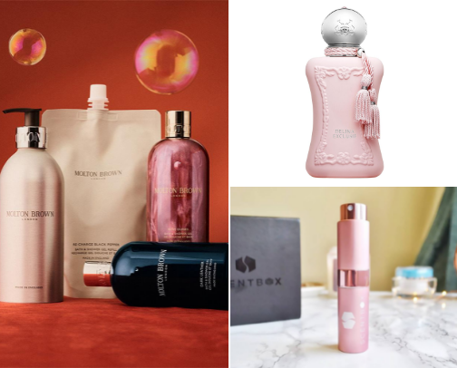 Perfumes, Soaps, and Candles. All things that smell amazing cover photo collage
