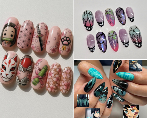 Demon Slayer The Cutest Nails cover photo collage