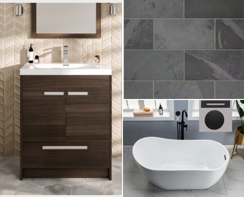 What's HOT for Bathrooms in 2025 cover photo collage