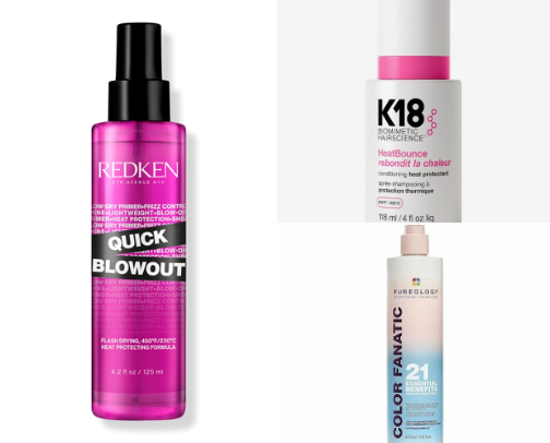 Wet Hair Heat Protectants cover photo collage