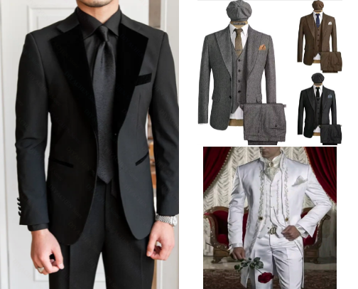 🎩Men’s Prom Outfits | Sizes S–5XL | Classic & Plus-Size Styles cover photo collage
